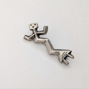 Vintage brooch pinSterling silver Native American Navajo yei kachina figure